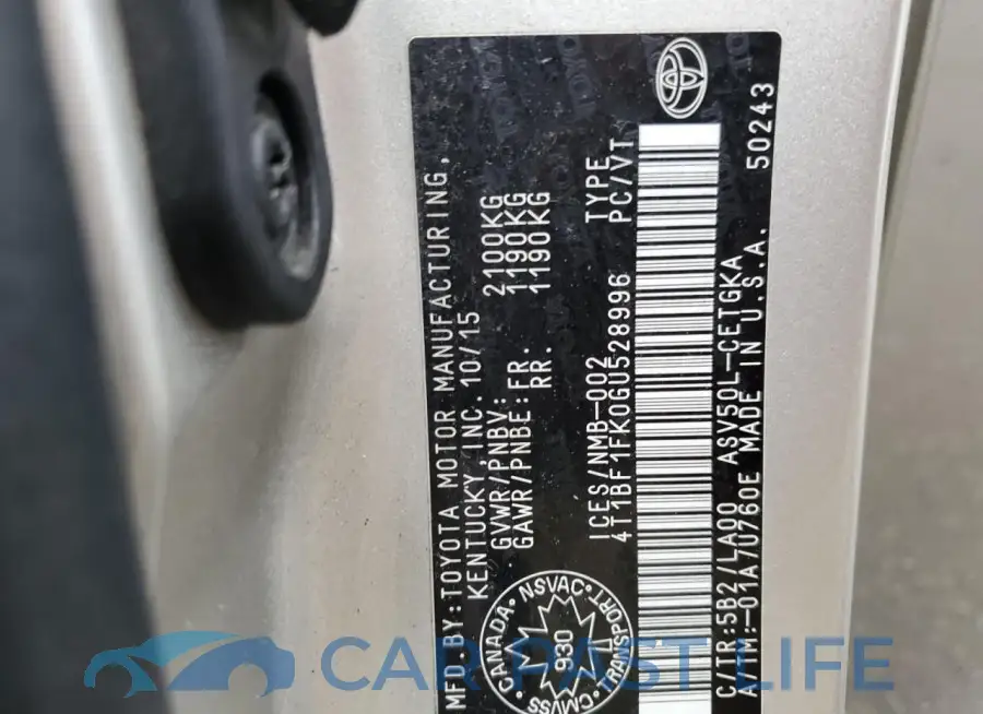 4T1BF1FK0GU528996# 13