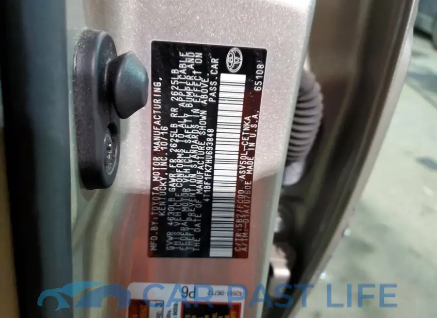 4T1BF1FK7HU693848# 12