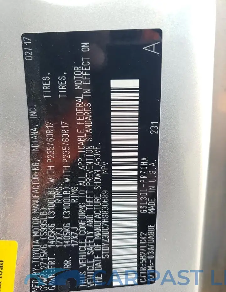 5TDYZ3DC7HS830689# 13