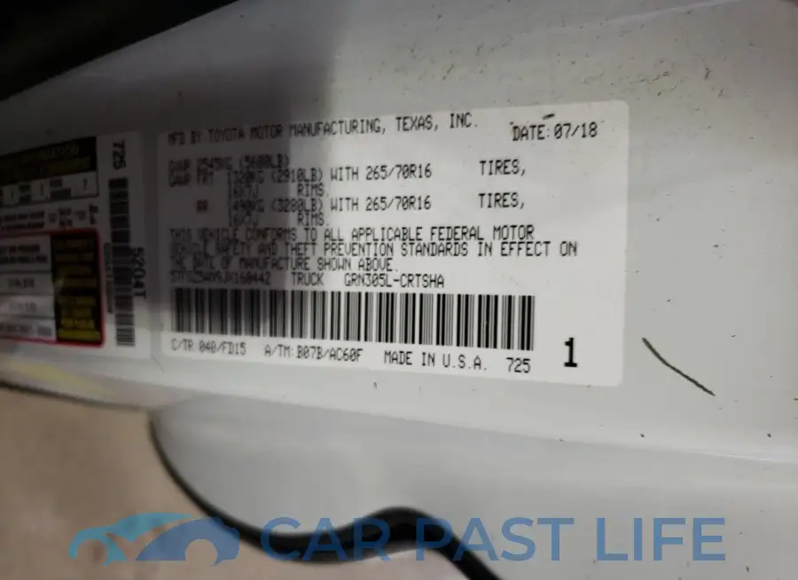 5TFSZ5AN9JX160442# 12