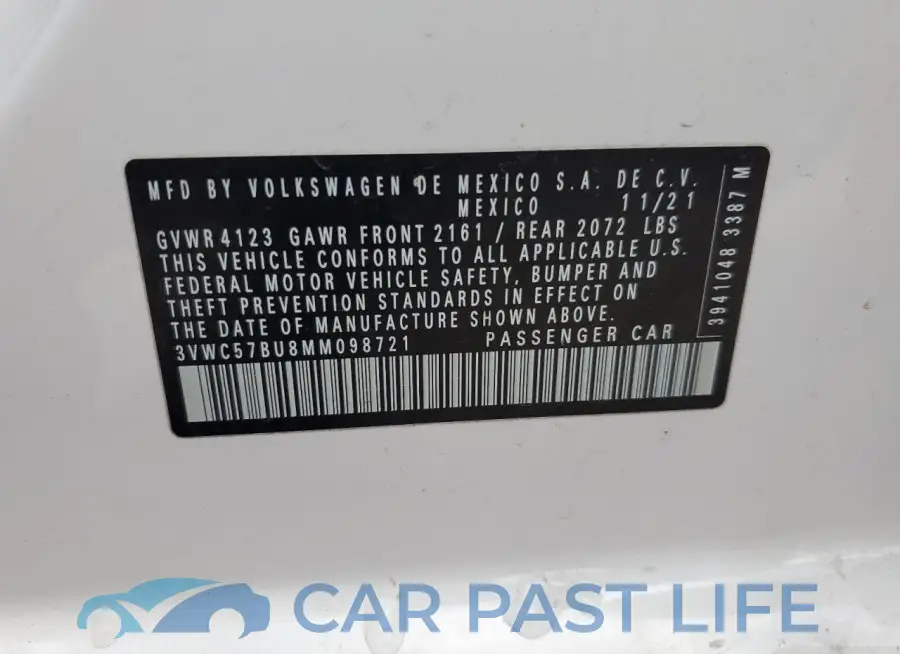 3VWC57BU8MM098721# 13