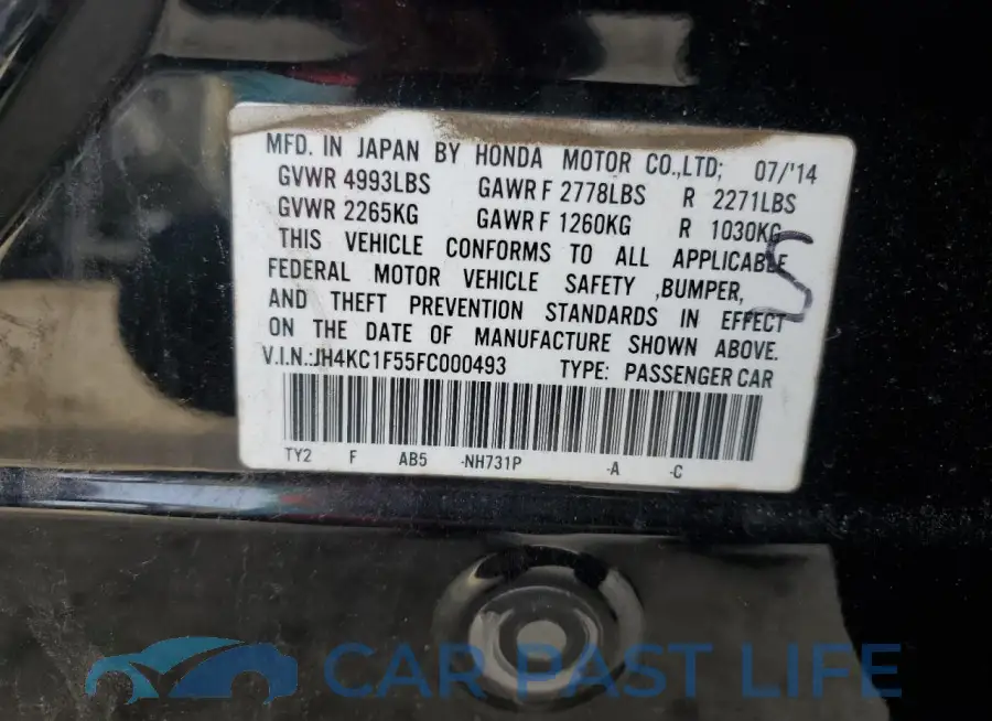 JH4KC1F55FC000493# 12