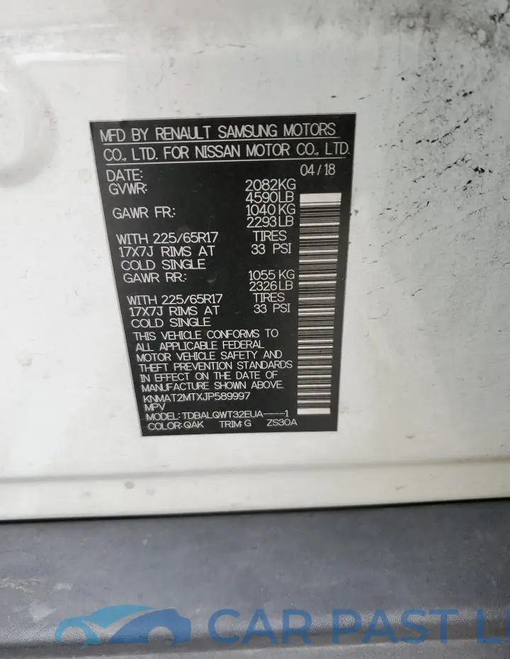 KNMAT2MTXJP589997# 12