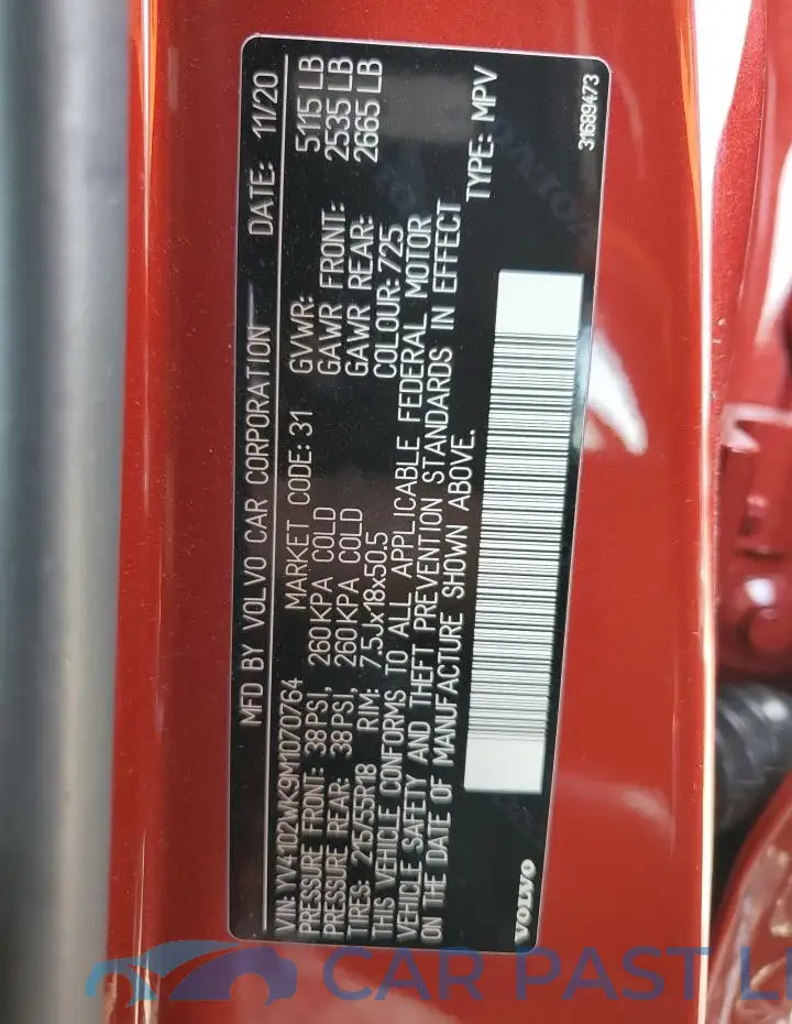 YV4102WK9M1070764# 12