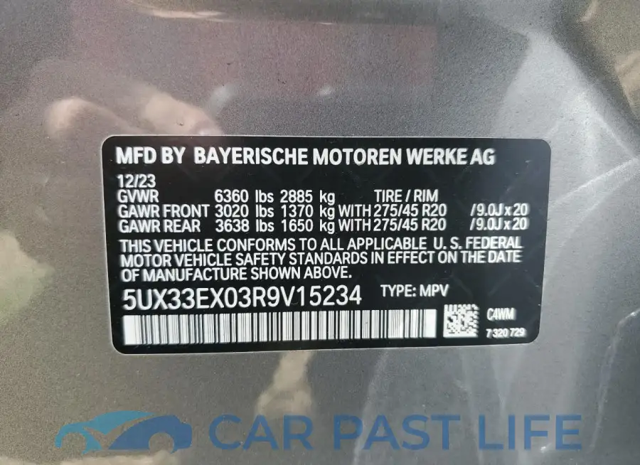 5UX33EX03R9V15234# 13