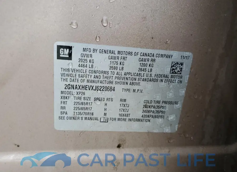 2GNAXHEVXJ6220684# 12