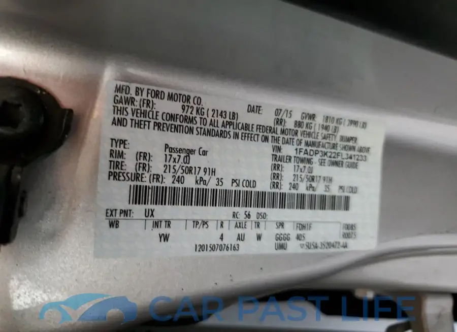 1FADP3K22FL341233# 12