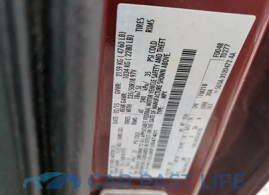 1FMCU0J90FUB47401# 13