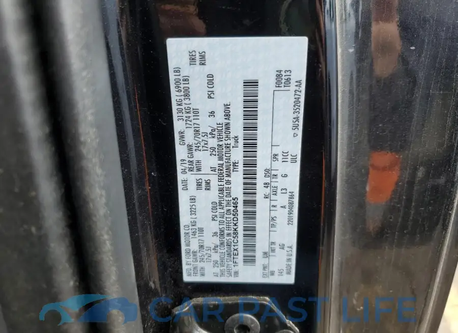 1FTEX1C58KKD50465# 12
