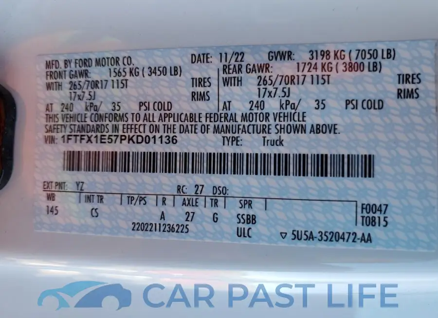 1FTFX1E57PKD01136# 13