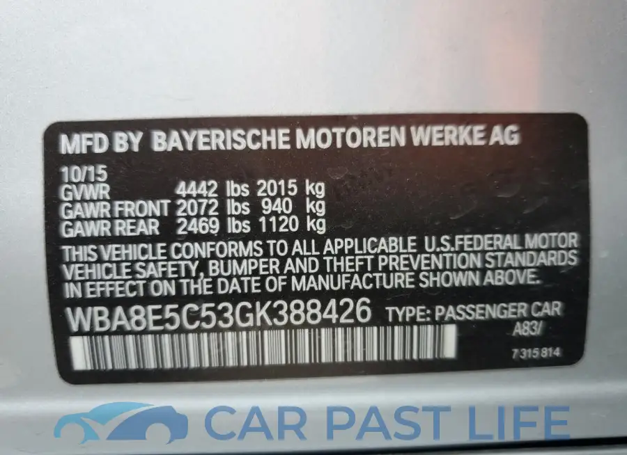 WBA8E5C53GK388426# 12