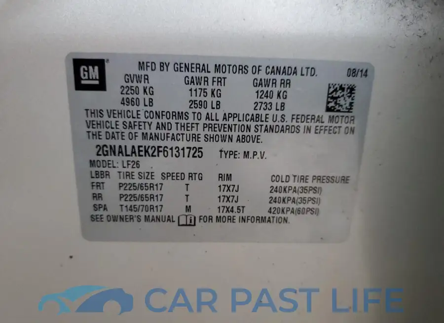 2GNALAEK2F6131725# 13