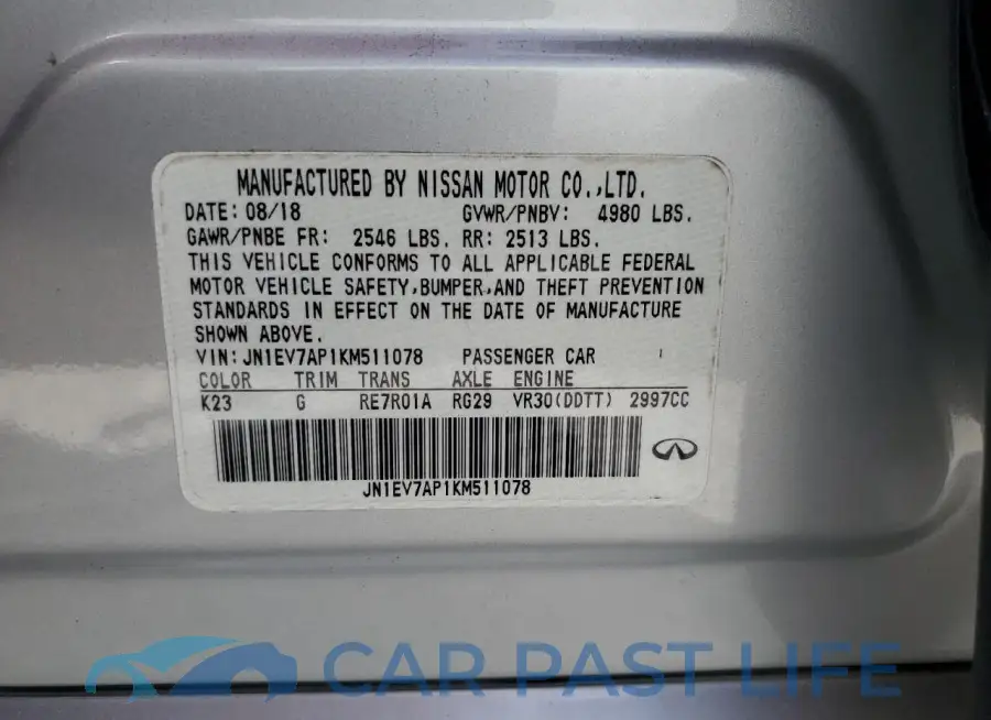 JN1EV7AP1KM511078# 12