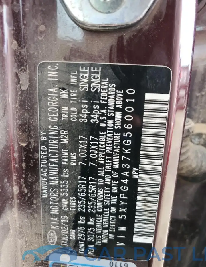 5XYPG4A37KG560010# 14