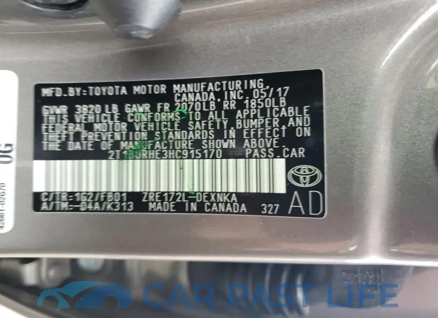 2T1BURHE3HC915170# 13