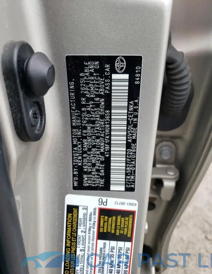 4T1BF1FK1HU813658# 12