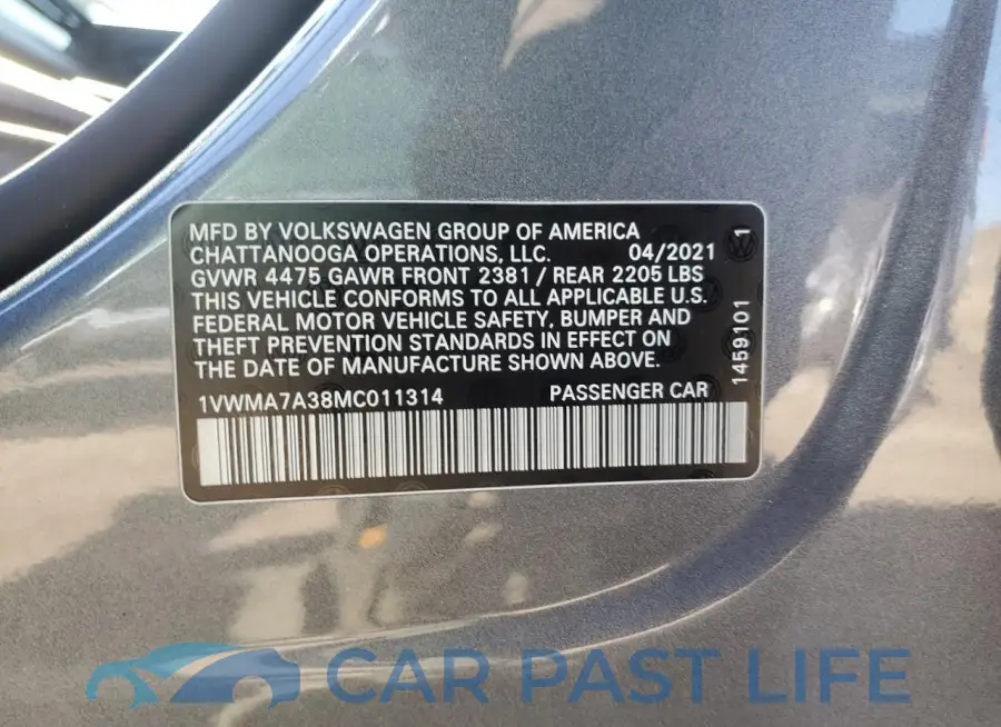 1VWMA7A38MC011314# 13