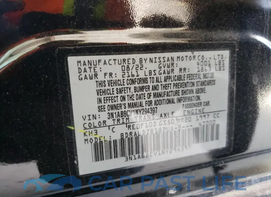 3N1AB8CV1NY294397# 13
