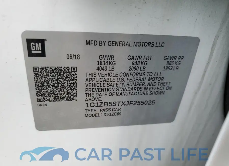 1G1ZB5STXJF255025# 12