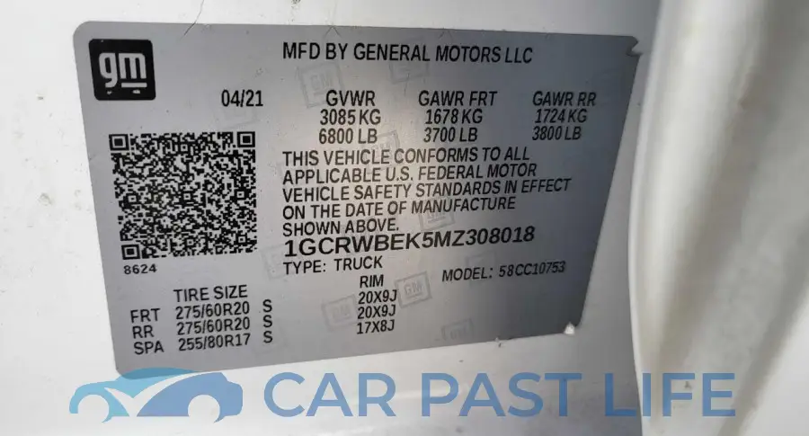 1GCRWBEK5MZ308018# 10