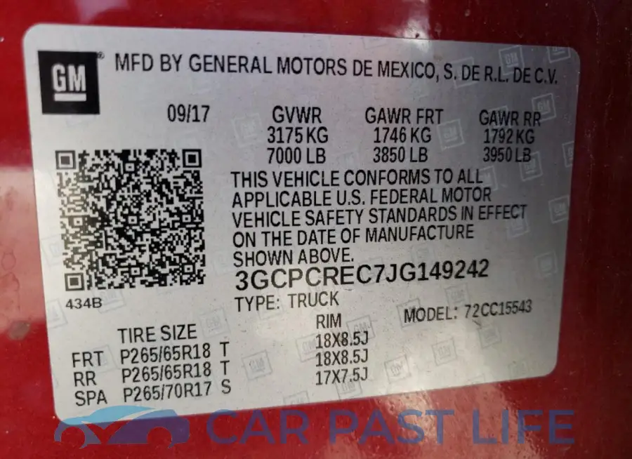3GCPCREC7JG149242# 12