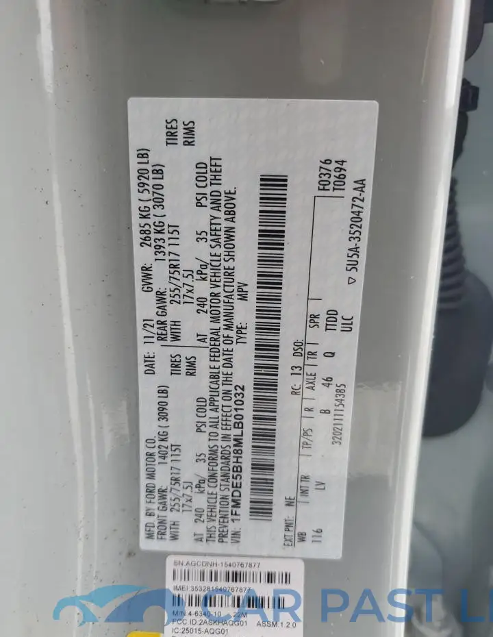 1FMDE5BH8MLB01032# 13