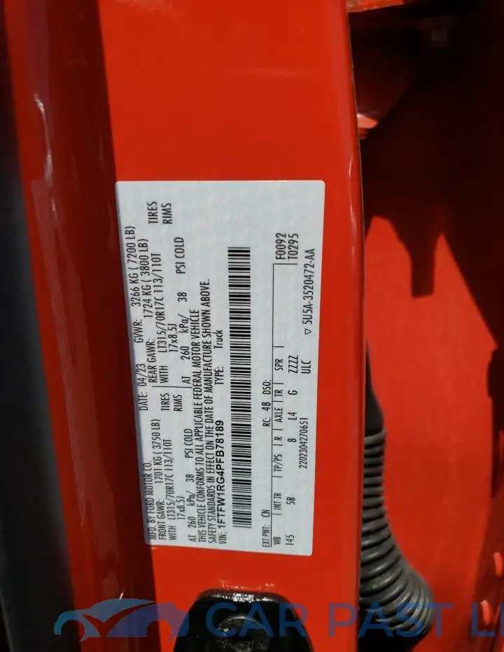 1FTFW1RG4PFB78189# 13