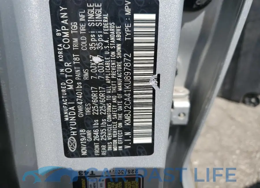 KM8J2CA41KU897872# 12
