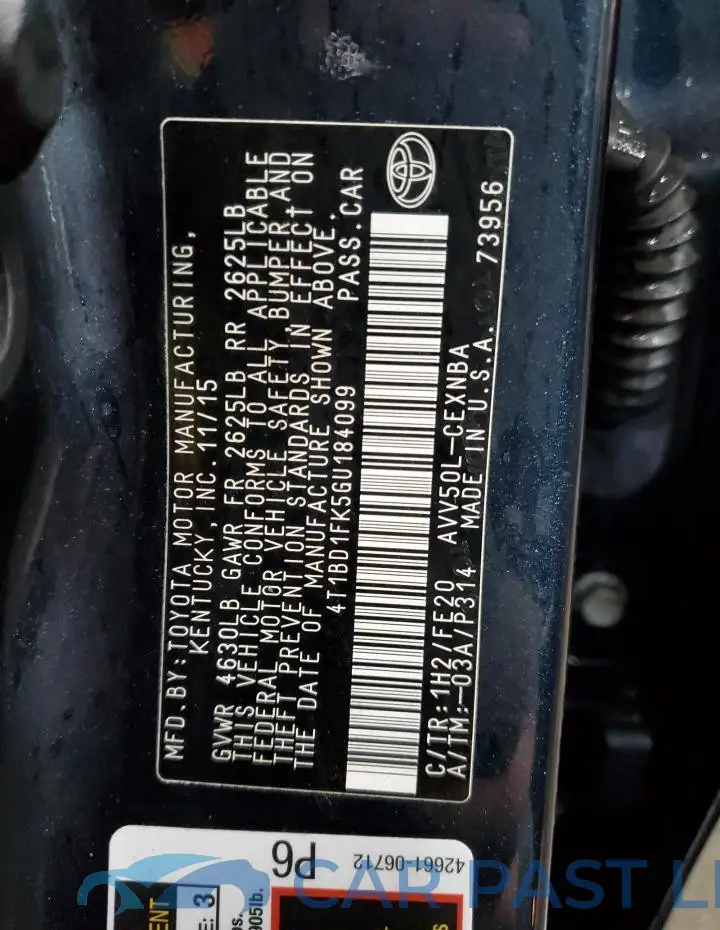 4T1BD1FK5GU184099# 12