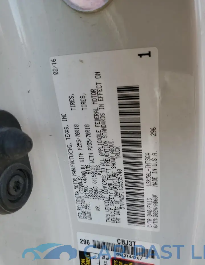 5TFPW5F11GX535740# 12