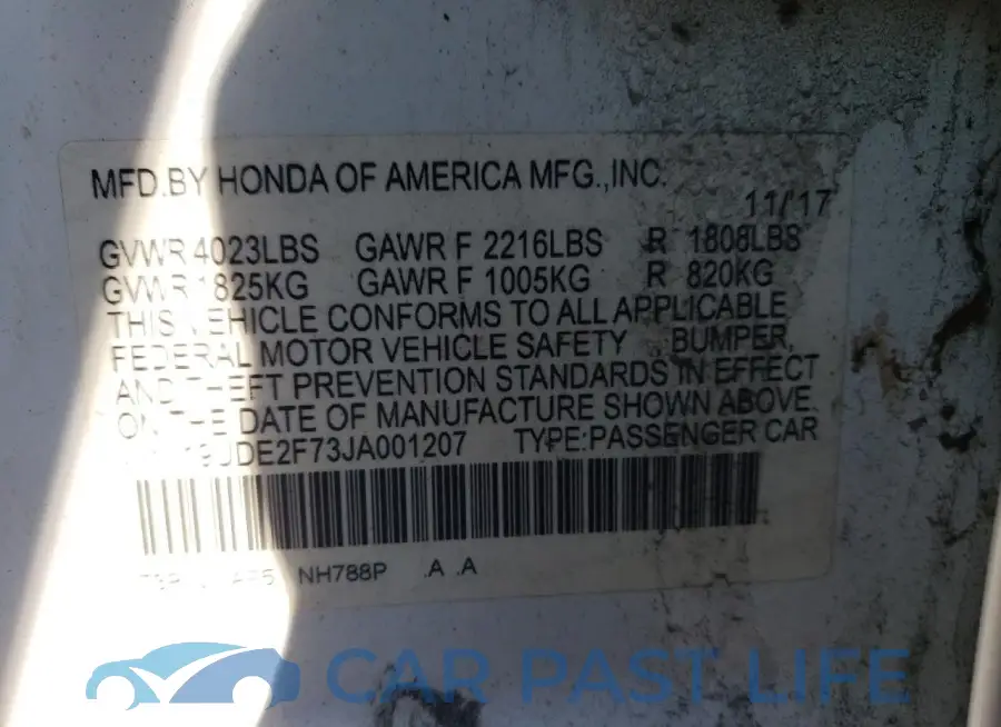 19UDE2F73JA001207# 12