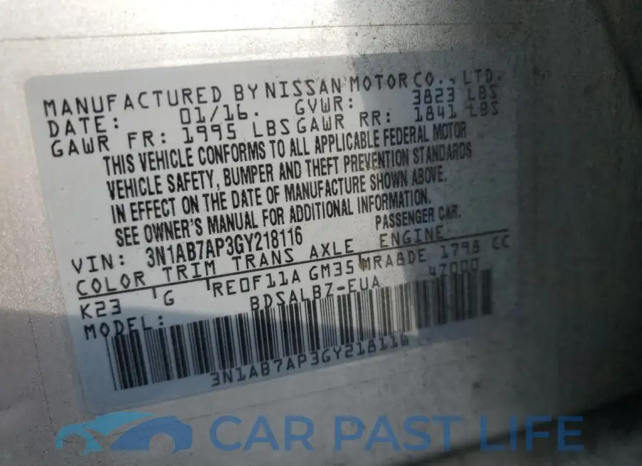 3N1AB7AP3GY218116# 12