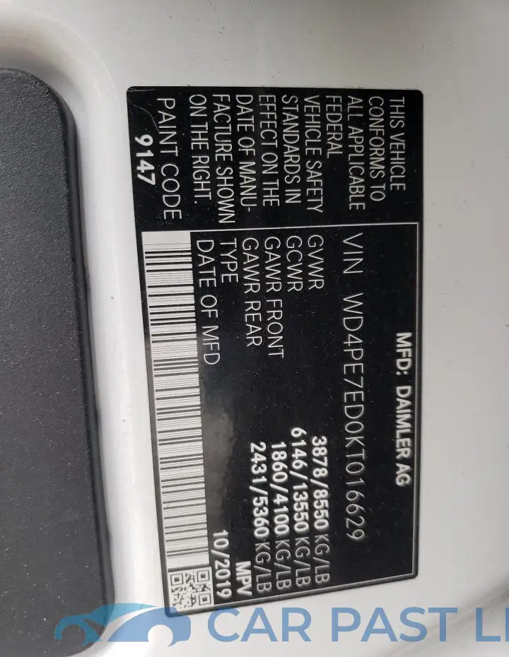 WD4PE7ED0KT016629# 13