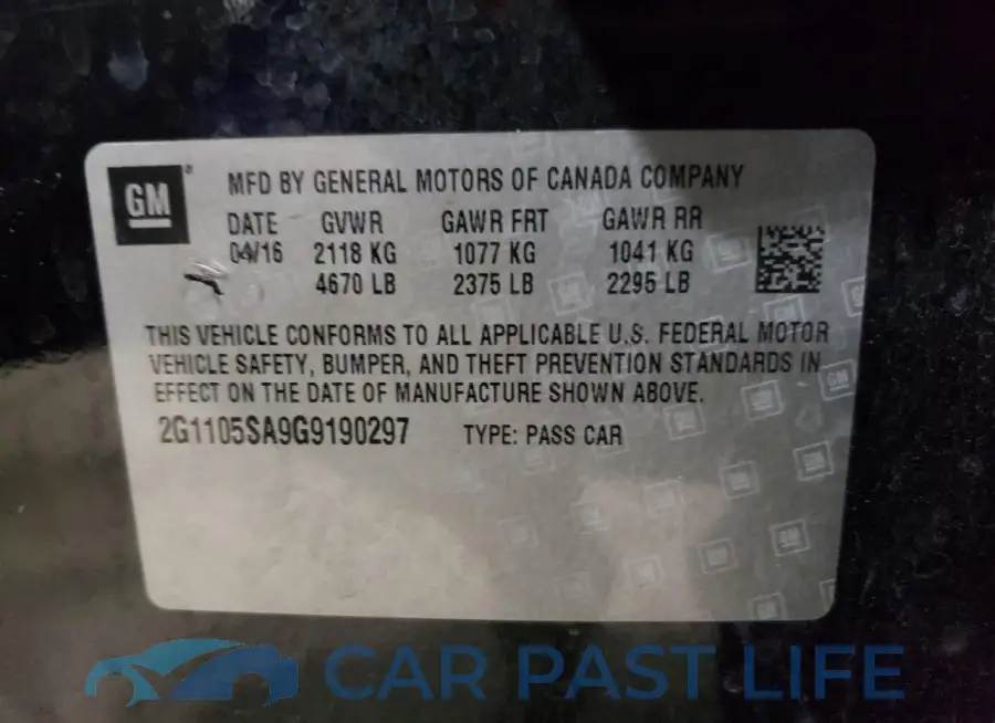 2G1105SA9G9190297# 13