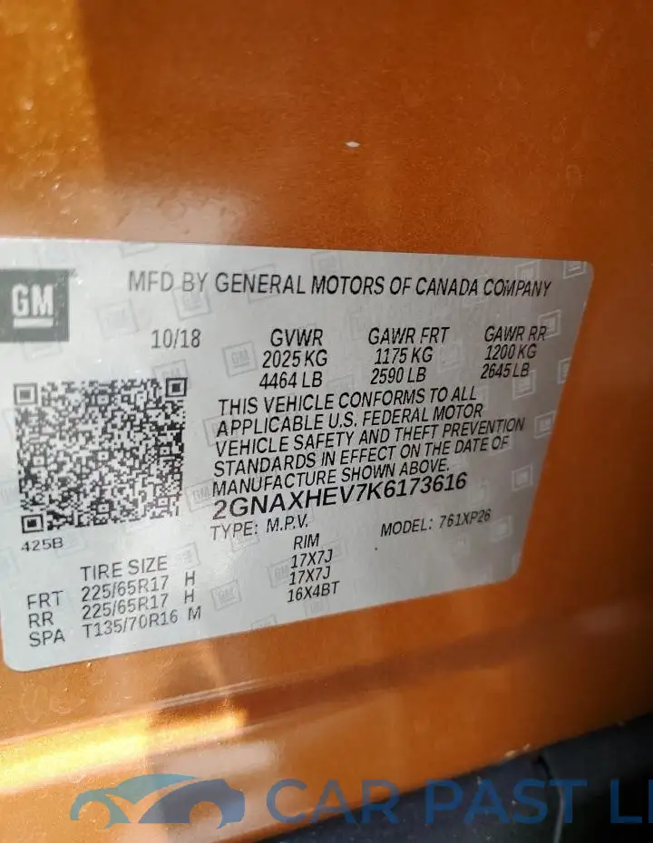2GNAXHEV7K6173616# 14