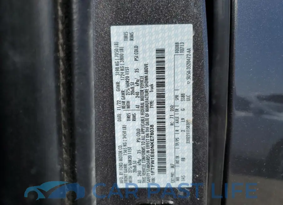 1FTFW1E80NKE78038# 13