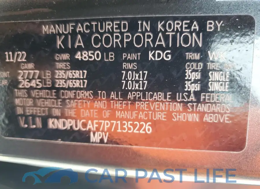 KNDPUCAF7P7135226# 13