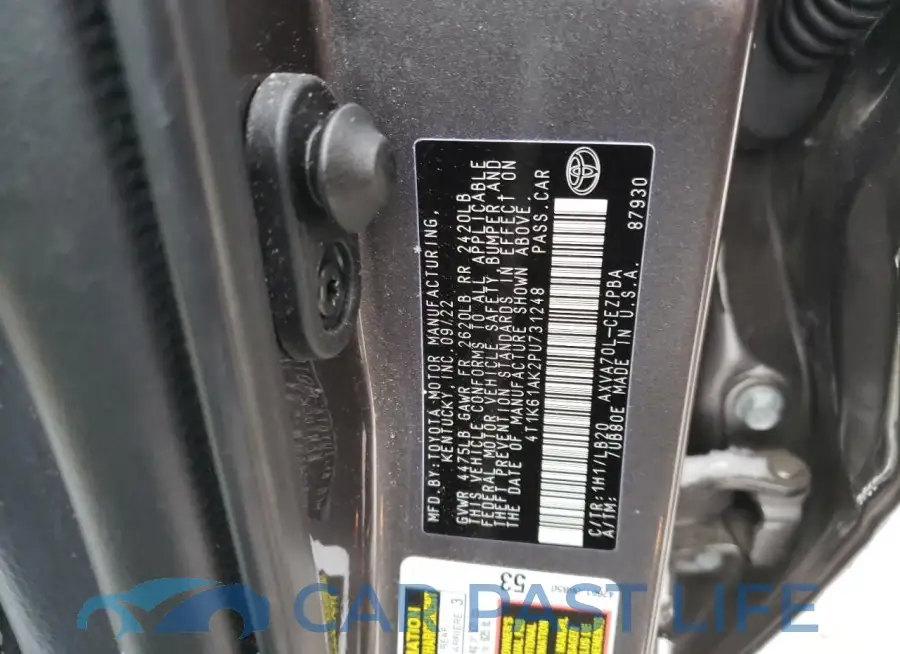 4T1K61AK2PU731248# 12