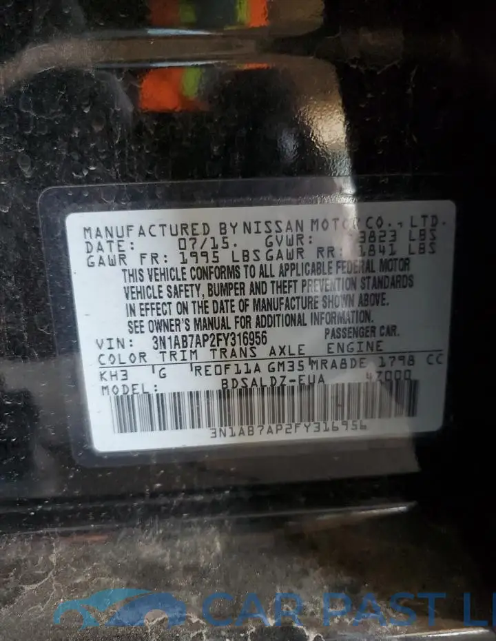 3N1AB7AP2FY316956# 12