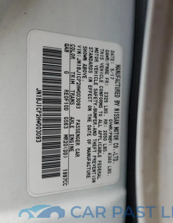 JN1BJ1CP2HW003093# 13