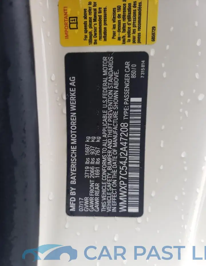 WMWXP7C54J2A47208# 12