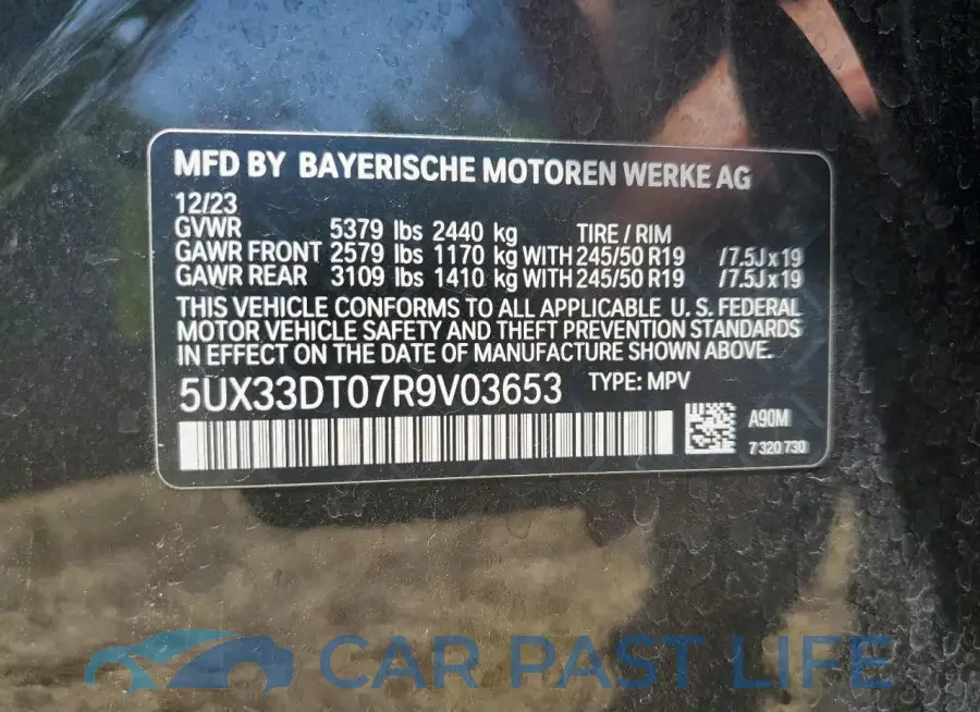 5UX33DT07R9V03653# 13