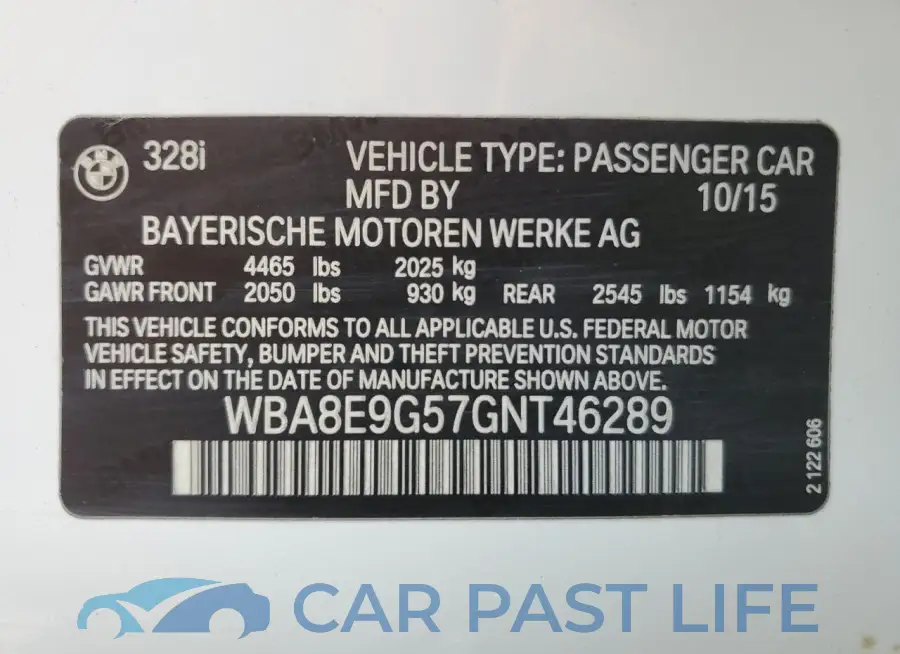 WBA8E9G57GNT46289# 12
