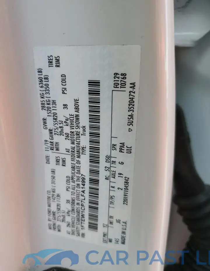 1FTEW1CP7LFA14997# 12