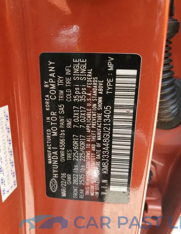 KM8J33A48GU213405# 13