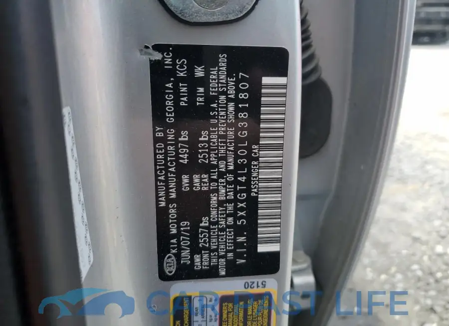 5XXGT4L30LG381807# 12