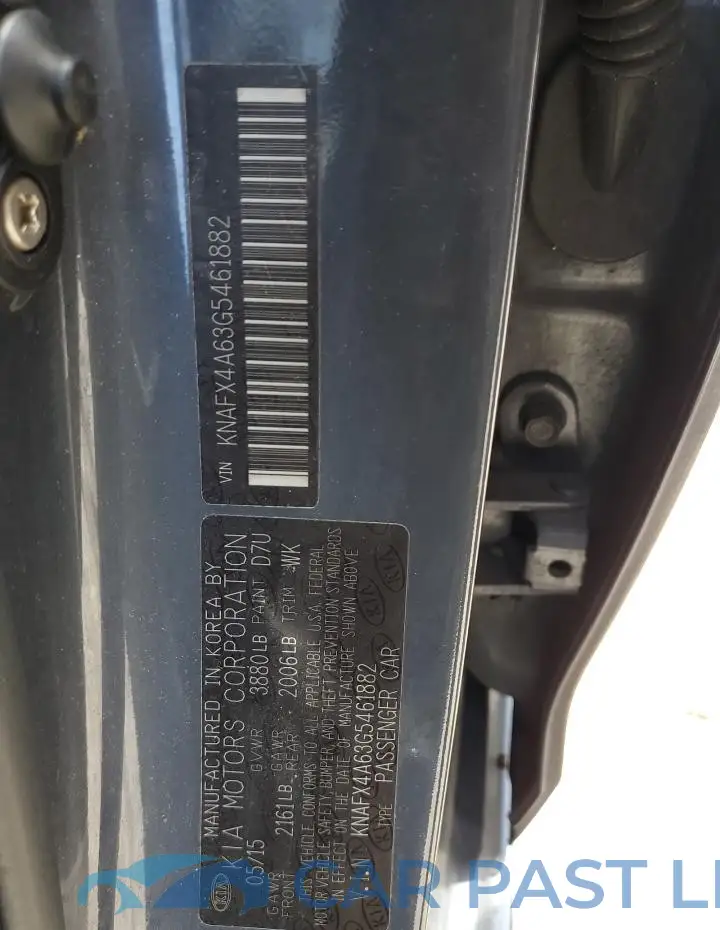 KNAFX4A63G5461882# 13