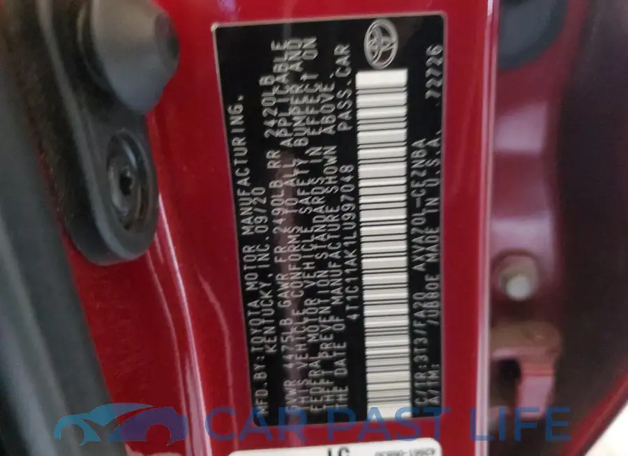 4T1C11AK1LU997048# 12
