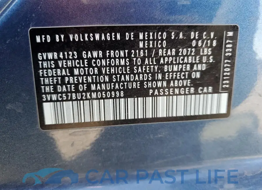 3VWC57BU2KM050998# 12