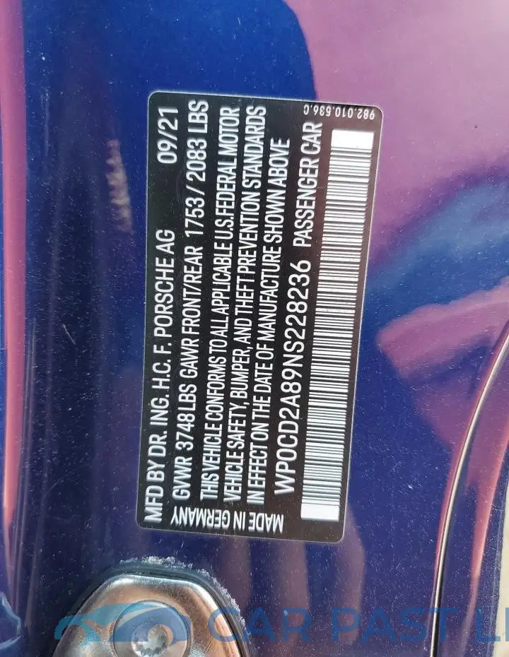 WP0CD2A89NS228236# 12
